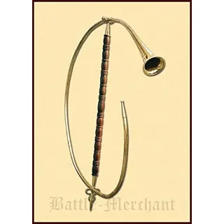 Battle-Merchant Cornu, römisches Horn aus Messing Historisches Blasinstrument Musikinstrument LARP Wikinger Mittelalter