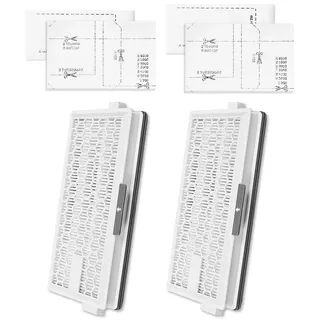 KEEPOW 2 Hepa Filter SF-HA 50 + 2 Motorschutzfilter + 2 Abluftfilter für Miele Staubsauger, Ideales Hepa Airclean 50 Zubehör für Miele Complete C3 & C2, Compact C1 & C2, S8340