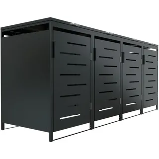 Juskys Mülltonnenbox Arel 4er 264 x 116 x 80 cm Anthrazit