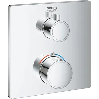 Grohe Grohtherm Thermostat-Brausebatterie mit 2-Wege-Umstellung, eckig chrom, 24079000