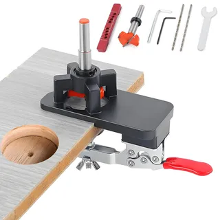 35 mm Scharnier Bohrschablone Topfscharnier 35mm, Einstellbarer Topfband Bohrschablone Möbelbau, Verdecktes Scharnier Jig, Aluminiumlegierung Scharnierlehre Möbelbau für Scharniere an Schranktüren