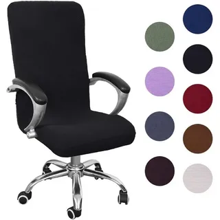 Coonoor Bürostuhlhusse Abnehmbare Elastische Universal Stretch Stuhlhussen Stuhlbezug, Computer Stuhl Schreibtischstuhl Drehstuhl Hussen schwarz