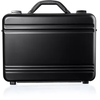 GUARDIQUE Aluminium Aktentasche, 4AB14, mit Deckeleinsatz & Trennwand-Set, Attachékoffer, Aktenkoffer aus Aluminium, Alu-Koffer, Demonstrationskoffer, Schutzkoffer, Schwarz, 39,5 x 28,5 x 8 cm