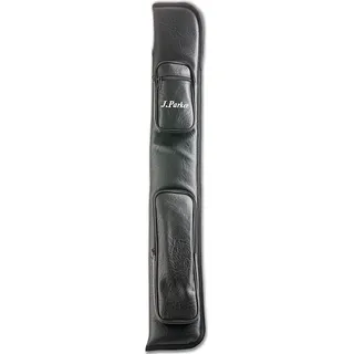 Parker Queuetasche in PU-Leder, Cue Bag für 2 Poolbillard Queues. Robustes dickes Material, Fellgefüttert, mit Zubehörtaschen und Tragegurt - 2 Oberteile, 2 Unterteile