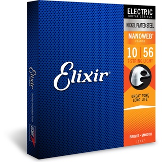 ELIXIR Elixir® Saiten 7-Saiter E-Gitarrensaiten mit NANOWEB®Beschichtung, Light (.010-.056)