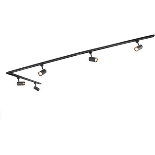 QAZQA Modernes Schienensystem mit 5 Strahlern Schwarz 1-phasig - Iconic Jeana