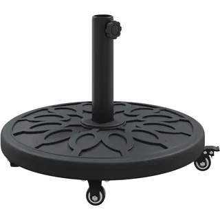 vidaXL Schirmständer Rund Polyethylen, Beton Ø 38-48 mm Schwarz