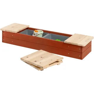 Pinolino Kunststoffsandkasten Hedda mit Dach rot/natur