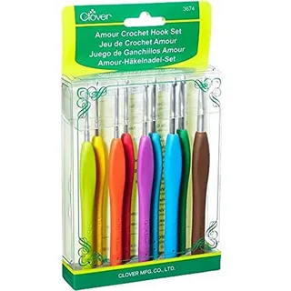 Clover MID(H20,4,10) Häkelnadel Set Amour, 9 Größen, 2.00-6.00 mm