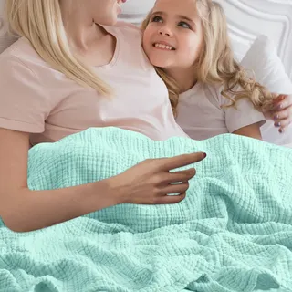 Kashyke Montivo Musselin Decke,Sommer Musselindecke,100% Musselin Sommerdecke Badetuch Leicht Sanfte,Muslin Blanket Erwachsene as Cuddly Blanket,Bed,Couch Throw,Leicht wie 430g (gelb, 150 x 200cm)
