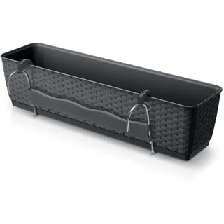 Spetebo Balkon Blumenkasten 50 x 15 cm Anthrazit