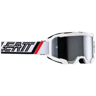 Leatt Velocity 4.5 Iriz White, Crossbrille verspiegelt - Weiß/Schwarz/Rot Silber-Verspiegelt