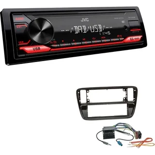 EHO JVC KD-X182DB 1-DIN Autoradio DAB+ USB Digital Receiver inkl. Antenne mit Einbauset für Volkswagen VW Up ab 2011 piano black