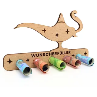 ZUKLA kleine Verpackung für Geldgeschenke - Wunscherfüller Geldgeschenk zum Geburtstag und andere Anlässe - Wunderlampe - Handmade