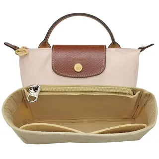 Geldbörsen Organizer für Goyard Bag, Geldbörsen für Longchamp Tasche Damen Kleine Tragetasche mit mehreren Taschen, Handtaschen, Organizer, passend für Mini-Größe, Khaki