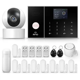 Drahtloses Hausalarmsystem, GSM-Einbruchalarmsystem mit intelligenter Fernbedienung, LCD-Display, Sprachansage, Haus-/Bürosicherheit