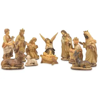 Riffelmacher Krippenfigurenset Natur, Kunststoff, 12-teilig, 35.6x8.2x26.6 cm Dekoration, Weihnachtsdekoration, Krippenfiguren