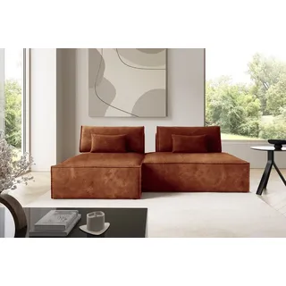 Furnisell Modular Cord Ecksofa Sofa "LUCCA", Orange - Orange