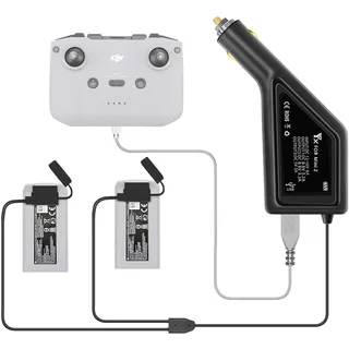 LYONGTECK Akku Kfz Ladegerät für DJI Mini 4K/2,Mini SE/2 SE Drohne, 3-in-1 Autoladegerät Batterie 12 V Akkuladegerät, Akkuladestation Hub Zubehör