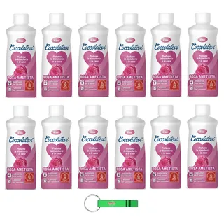 12x Coccolatevi Profumatore per Bucato Rosa Ametista - Amethyst Rose-Wäsche-Lufterfrischer für zu Hause oder Bodenreiniger 250ml + Beni Culinari Kostenloser Schlüsselanhänger