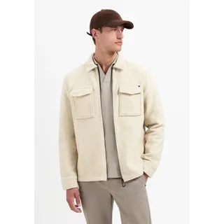 No Excess Langarmhemd NO EXCESS "No Excess Overshirt mit Wollreißverschluss", Herren, Gr. XL, Normalgrößen, kit, 100% Polyester, regular fit, Hemden