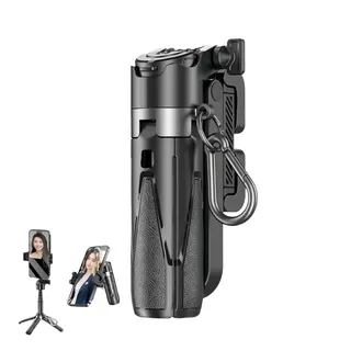 Elevopro Pocket Tripod 360 Mini, Ausziehbarer Mini-Selfie-Stick, Tragbarer Selfie-Stick im Taschenformat mit Fernbedienung und Metall-Ring, 3 in 1 Bluetooth Selfie Stick Handy Stativ Ständer