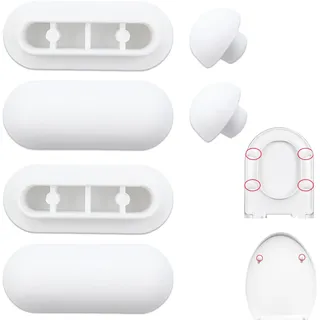 6 Stücke Puffer WC Sitz,WC Sitz Puffer,WC Deckel Puffer,WC Deckel Stopper,Abstandhalter für WC Brille Dämpfer,WC Sitzdeckelpuffer für Toilettensitz,für Zuhause Büro Hotel (Weiß)