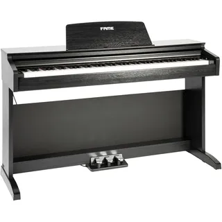 Fame DP-2000 E-Piano mit Hammermechanik, anschlagdynamischen 88 Tasten, voller Klavierklang, 16 Orchesterklangfarben, 128-fache Polyphonie, wertiges Gehäuse mit Deckel, Digital Piano in schwarz