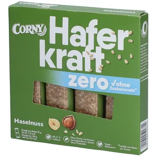 CORNY Haferkraft zero Haselnuss Müsliriegel 4 Riegel