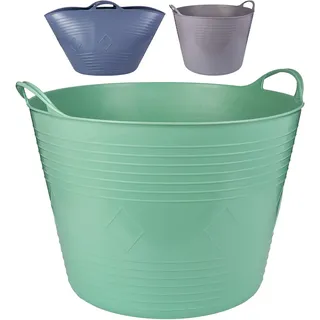 alles-meine.de GmbH 4 Stück Flexi & flexibel Modell + Farbwahl XXL großer - biegbarer - Aufbewahrungsbehälter mit Henkel - bunt - Gummieimer - z.B. Garteneimer/Eimer/Wä..