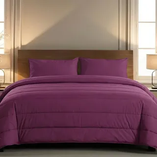 Zelesta® Comfort Uni 2-in-1 4-Jahreszeiten Ganzjahresbettdecke ohne Bezug – Bett in 10 Sek, Temperaturregulierend, Waschbar 40°C, Atmungsaktiv, Milbendicht, Mikrofaser (Bordeaux, 160x220cm)