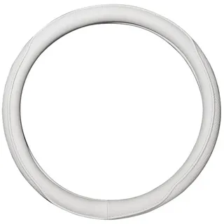 ASADF Lenkradhülle Leder Perforierte Patchwork Auto Lenkradbezug rutschfest Atmungsaktiv Universal 15 Zoll 38cm Lenkradbezug Auto(Weiss)