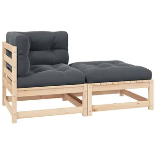 vidaXL 2-tlg. Garten-Lounge-Set mit Kissen Massivholz Kiefer
