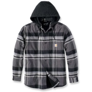 CARHARTT Rugged Flex Flannel Fleece, Textiljacke - Schwarz/Grau - XL