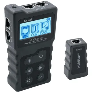 Mcbazel Netzwerk RJ45 Tester mit LCD Display, Netzwerk Kabeltester mit POE-Funktion
