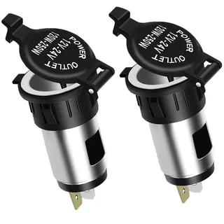 RUNQIN 2 Stück Auto Zigarettenanzünder Steckdose, Wasserdicht Marine Grade Auto Zigarettenanzünder Adapter für 12V/24V DC Auto Boot Motorrad, Gleichstrom-Feuerzeugsteckdose Steckdose