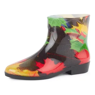 Ladeheid Damen Kurze Gummistiefel Stiefeletten bunt Regenschuhe wasserfest mit Muster LAZT201802 (Muster-19, 38 EU) - 38