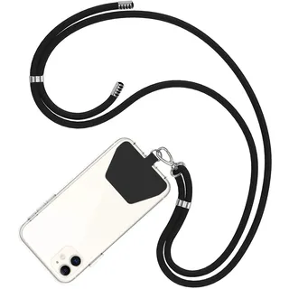 COCASES Handyband Universal zum Umhängen- Umhängenband aus Nylon kompatibel mit jeden Smartphones Handygurt mit Kordel Schwarz