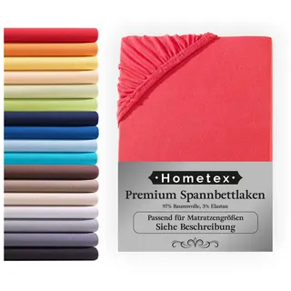 Hometex Premium Textiles Spannbettlaken Jersey 180 x 200 - 200 x 220 cm rot