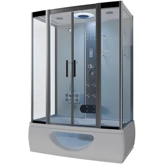 Tronitechnik Duschtempel Dusche Tinos 135X80Cm Komplettdusche Fertigdusche Mit Wanne Duschkabine Mit Badewanne