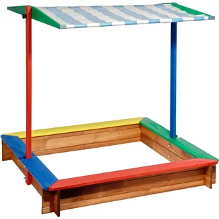 Dobar Sandkasten mit Sonnenschutz 120 x 120 x 120 cm