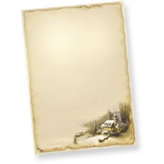 WINTERIDYLLE Weihnachtsbriefpapier (50 Blatt) Weihnachtliches Papier DIN A4 Briefpapier Weihnachten