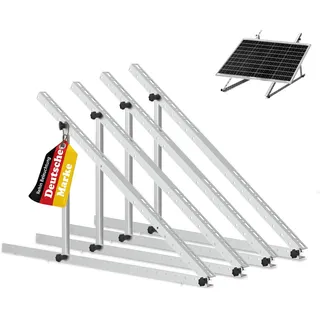 Solarpanel Halterung Flachdach, 114 cm Solarmodul Halterung, Balkonkraftwerk Halterung für Solarpanel 100W-800W Winkel Einstellbar 0-90° für Dachhalterungen, Pv Modul Solarmodule 2 Sets