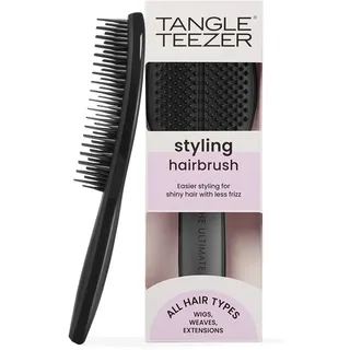 Tangle Teezer The Ultimate Styler Haarbürste – Für Perücken, Weaves, Extensions & Clip-Ins – Verleiht Volumen, Textur, Glanz & hilft beim Ausbürsten von Locken – Schwarz