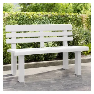 vidaXL Gartenbank 110 x 52 x 71 cm Weiß