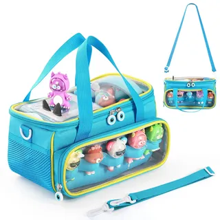 OUKNAK Tragetasche für Toniebox, Aufbewahrungstasche für Tonie Charaktere mit Schultergurt und Griff, Home Outdoor Handtasche für Toniebox 2 Audio Player und Puppen (Blau)
