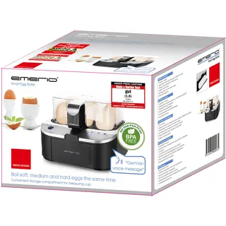 EMERIO EB-123177.1 6 Eier + Messbecher Schwarz