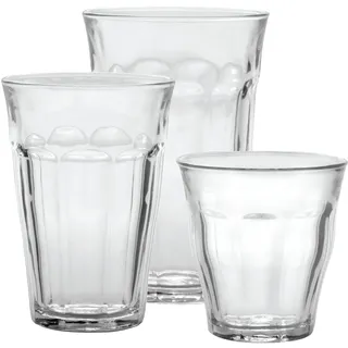Duralex Made In France Picardie 18-Piece Clear Drinking Glasses & Tumbler Set: Set includes: (6) 8-3/4 oz, (6) 12-5/8 oz, (6) 16-7/8 oz by Duralex