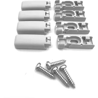 Spannschuhe für verspannte Plissees (4 Stück) – Farbe: grau – passend für Stick & Fix Klebeträger und Stick & Fix Front Klebeplatten