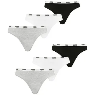 Puma Slip weich elastisch Damen - 6er Pack Iconic Strings schwarz|grau|weiß M